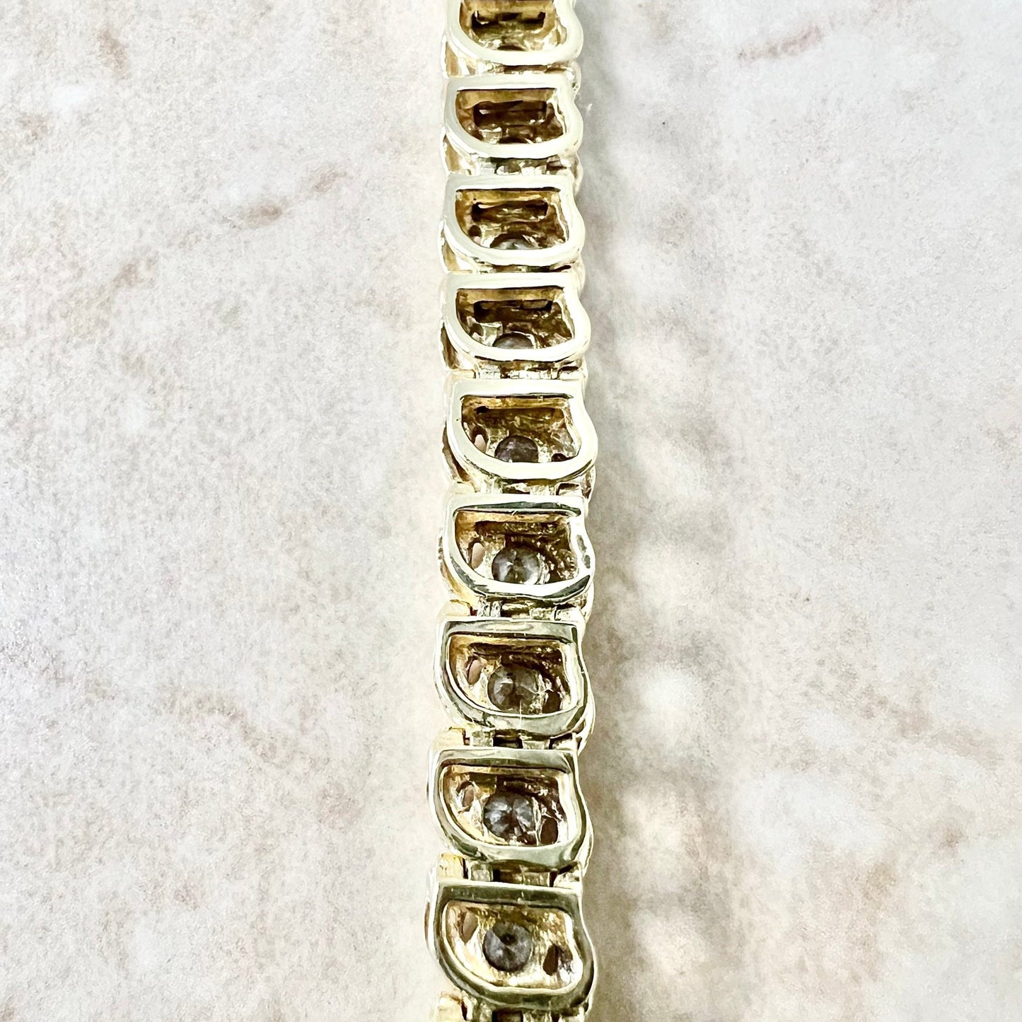 Vintage 10K Diamond Tennis Bracelet - 10K Yellow Gold Diamond Bracelet - Gold Tennis Bracelet - Gift For Her - Everyday Bracelets For Women