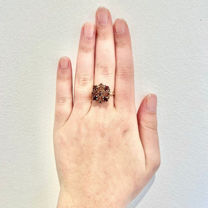 Vintage 10K Garnet Ring - 10K Yellow Gold Garnet Cocktail Ring - Gold Garnet Ring - January Birthstone - Birthday Gifts - Best Gifts For Her