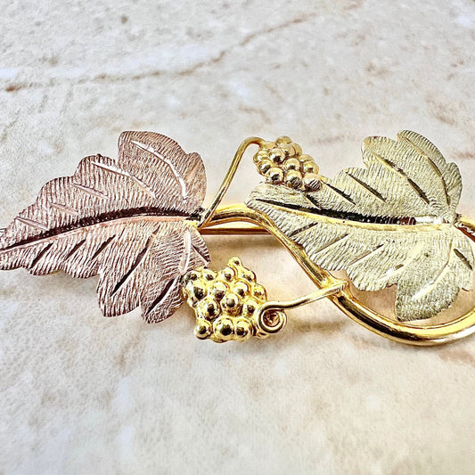 Vintage 10/12 Karat Black Hills Gold Brooch Pin - WeilJewelry