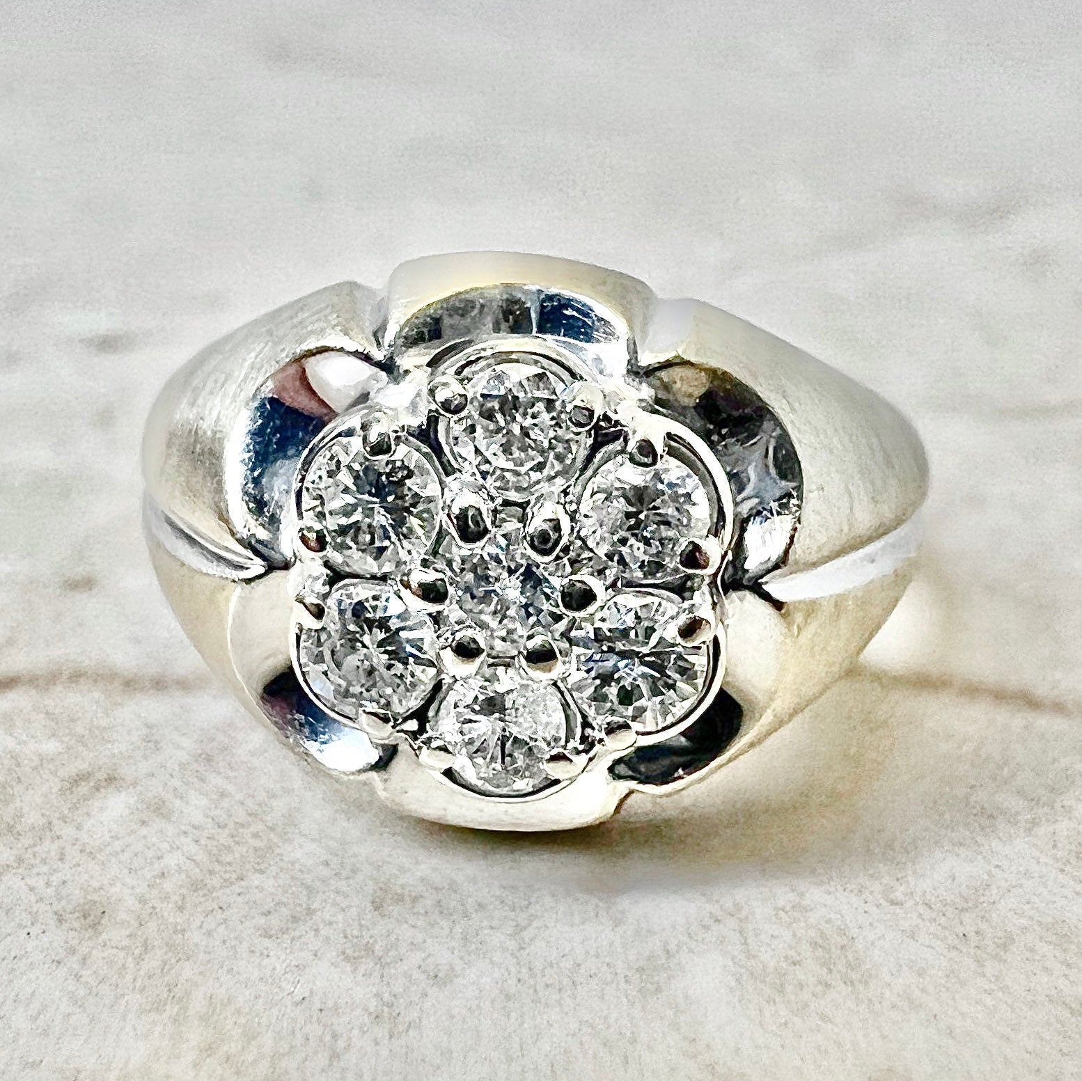 Lady's White Polished 14 Karat Engagement Ring – Precious Fine Jewelers