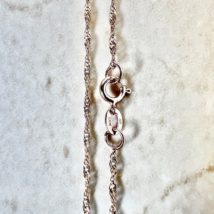 Vintage 14K Rose Gold Singapore Chain - 18.25” Gold Chain - Rose Gold Pendant Necklace - Birthday Gift For Her - Holiday Gift - Jewelry Sale
