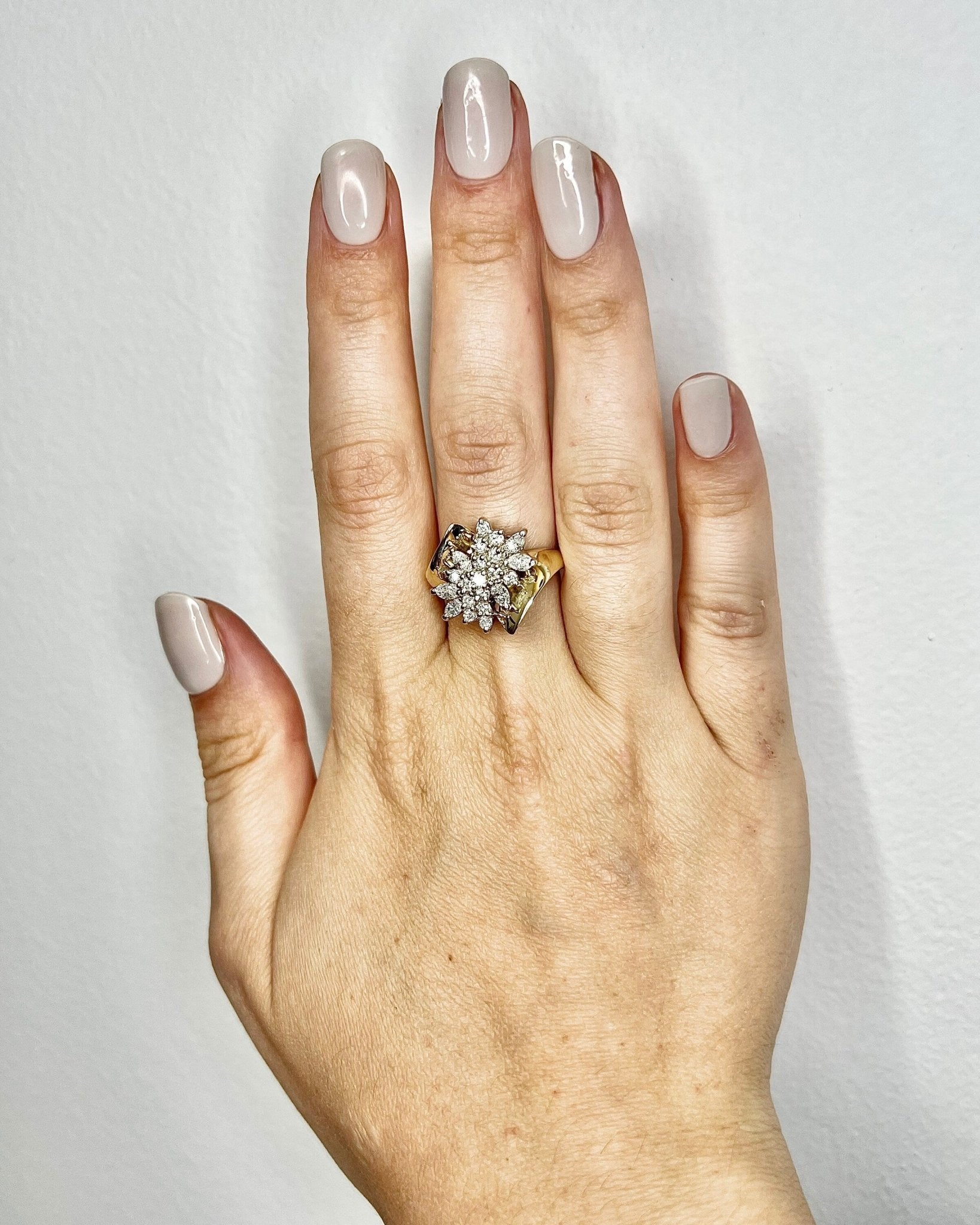 Flower Engagement Rings -White Gold Wedding Ring ADLR424