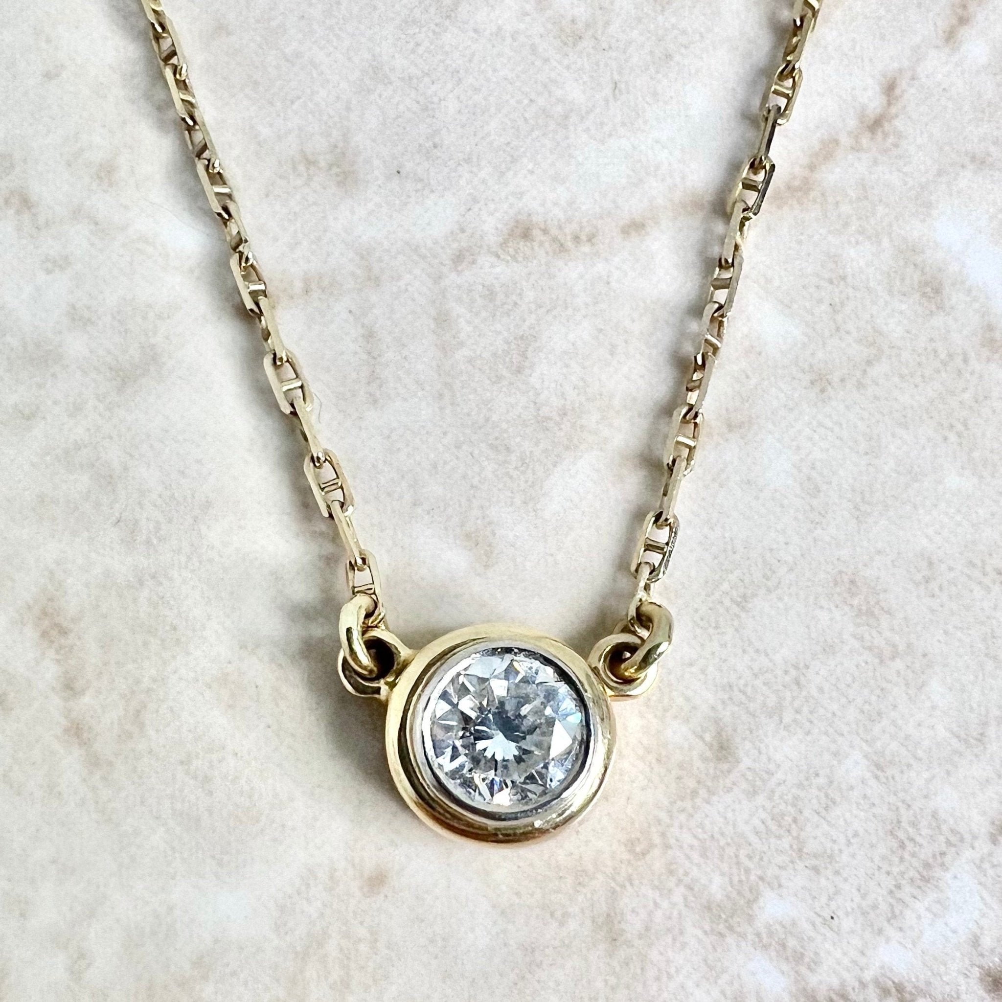 1.5Ct Moissanite Solitaire 14K Gold Necklace/14k Gold Moissanite Bezel  Necklace/Layering Diamond Necklace/Valentine Necklace/Gift Necklace
