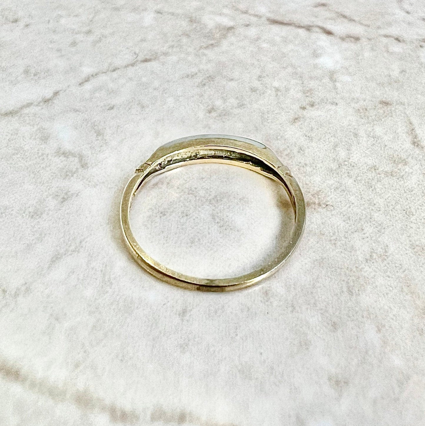 Vintage 14 Karat Two - Tone Gold Diamond Band Ring - WeilJewelry