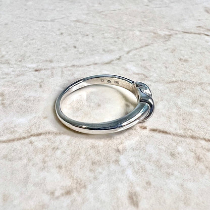 Vintage 14 Karat White Gold 0.25 Carat Round Diamond Solitaire Engagement Ring - WeilJewelry