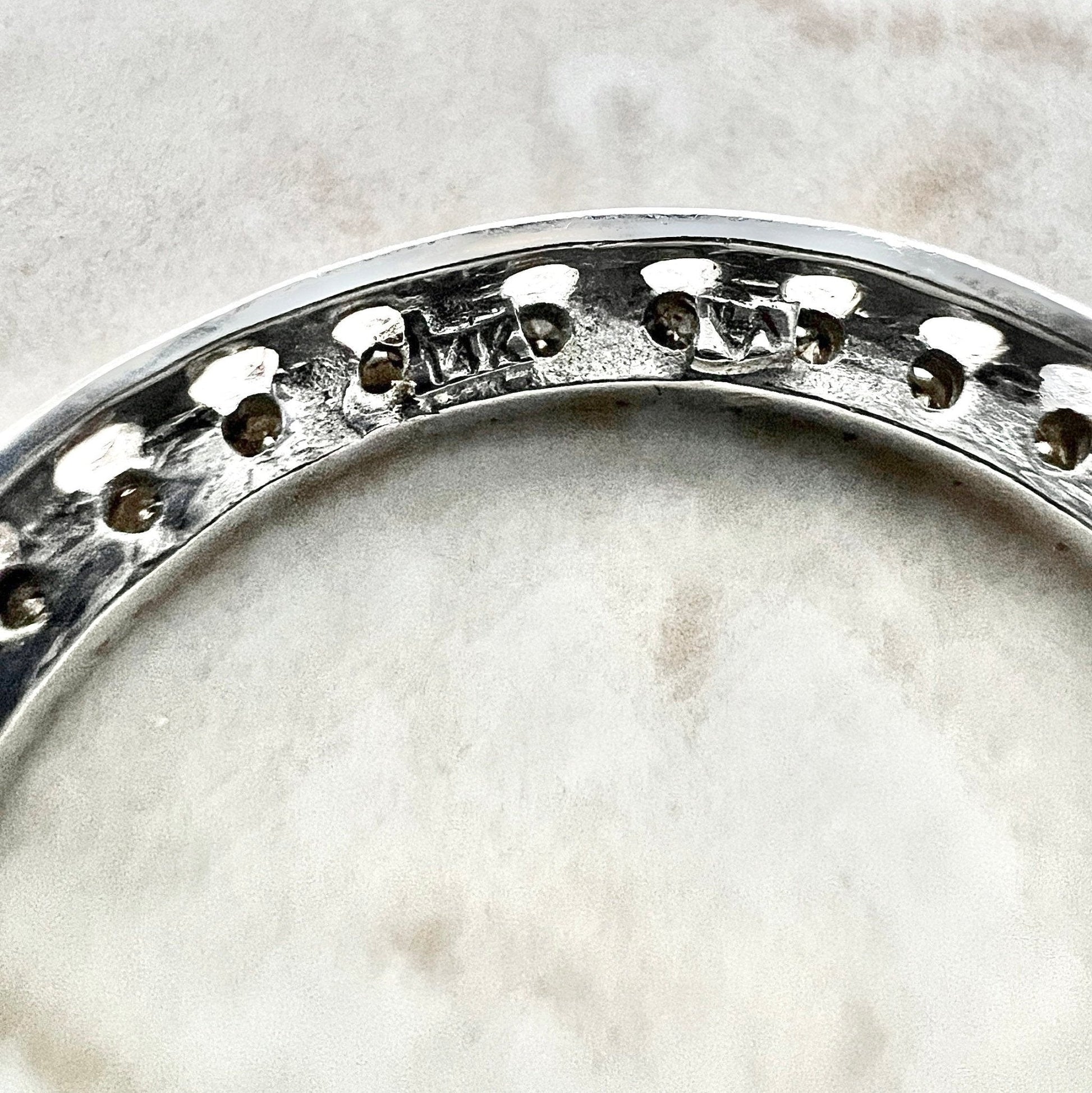 Vintage 14 Karat White Gold 0.45 Carat Diamond Circle Pendant Necklace - WeilJewelry