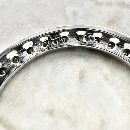 Vintage 14 Karat White Gold 0.45 Carat Diamond Circle Pendant Necklace - WeilJewelry