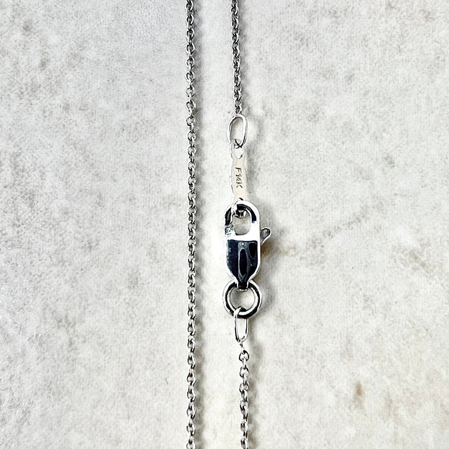 Vintage 14 Karat White Gold 0.45 Carat Diamond Circle Pendant Necklace - WeilJewelry