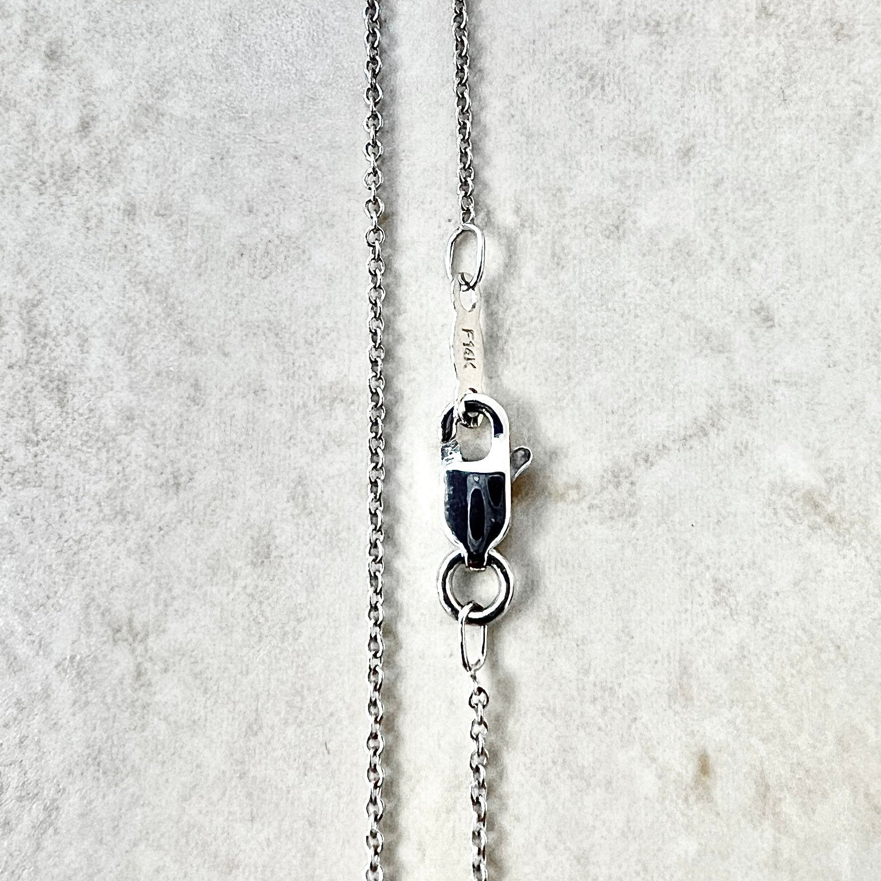 Vintage 14 Karat White Gold 0.45 Carat Diamond Circle Pendant Necklace - WeilJewelry