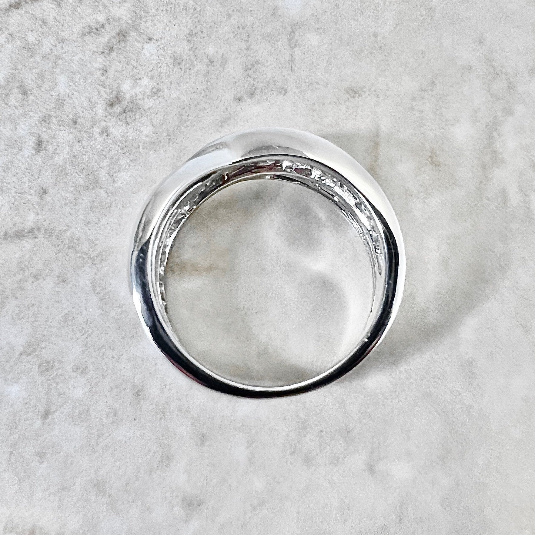 Vintage 14 Karat White Gold 1 Carat Diamond Crossover Half - Eternity Band Ring - WeilJewelry