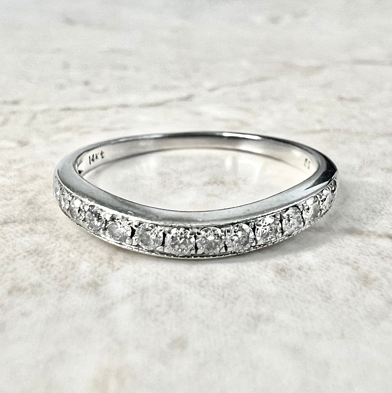 White gold half eternity diamond ring Clearance
