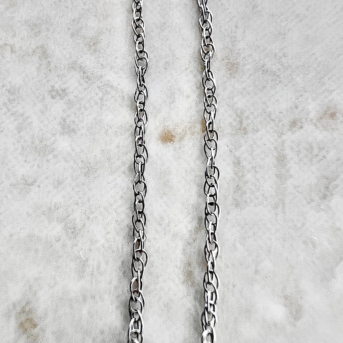 Vintage 14K White Gold Rope Chain - 16.5” Gold Chain - White Gold Pendant Necklace - Birthday Gift For Her - Holiday Gift - Jewelry Sale