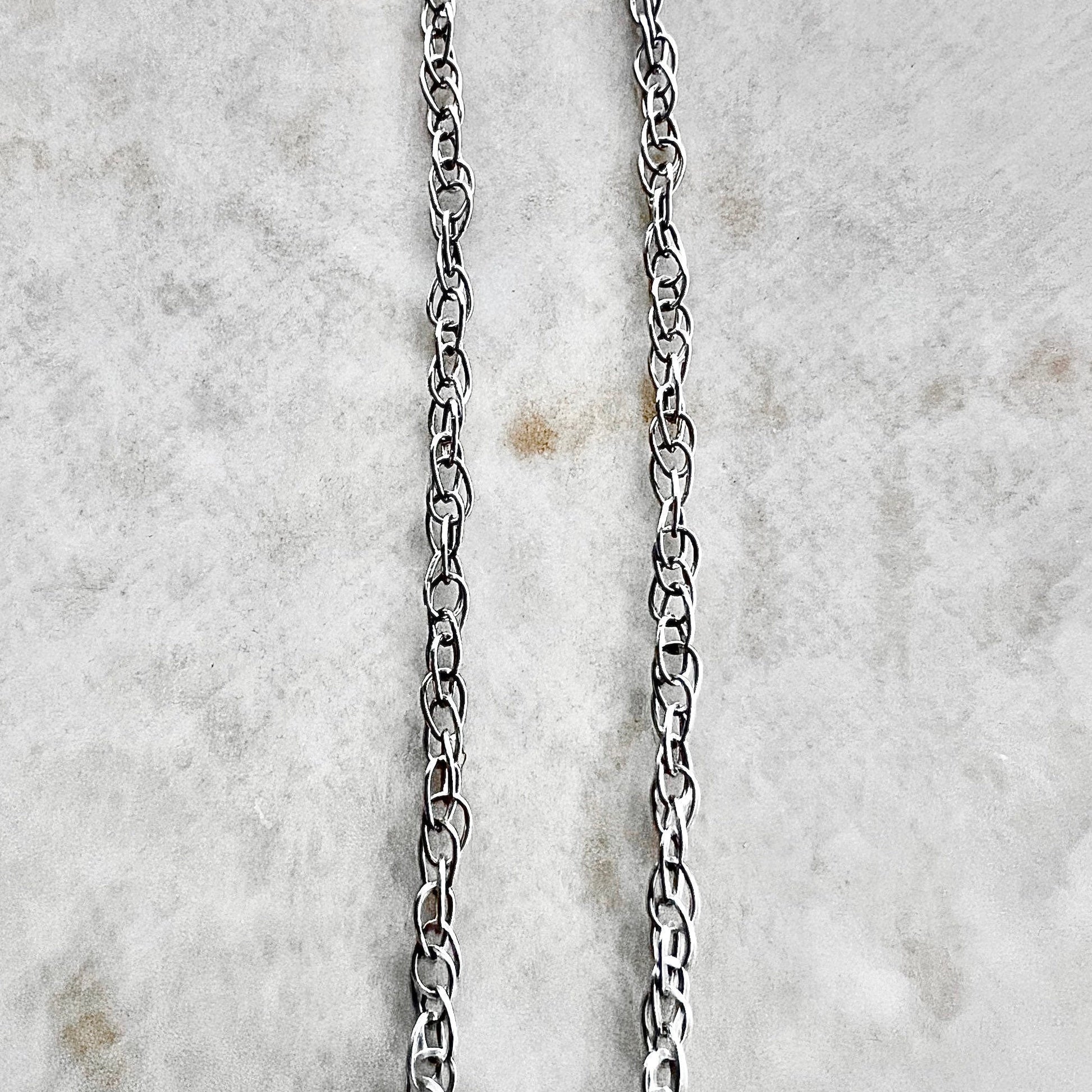 Vintage 14 Karat White Gold 16.50 Inches Rope Chain Necklace - WeilJewelry