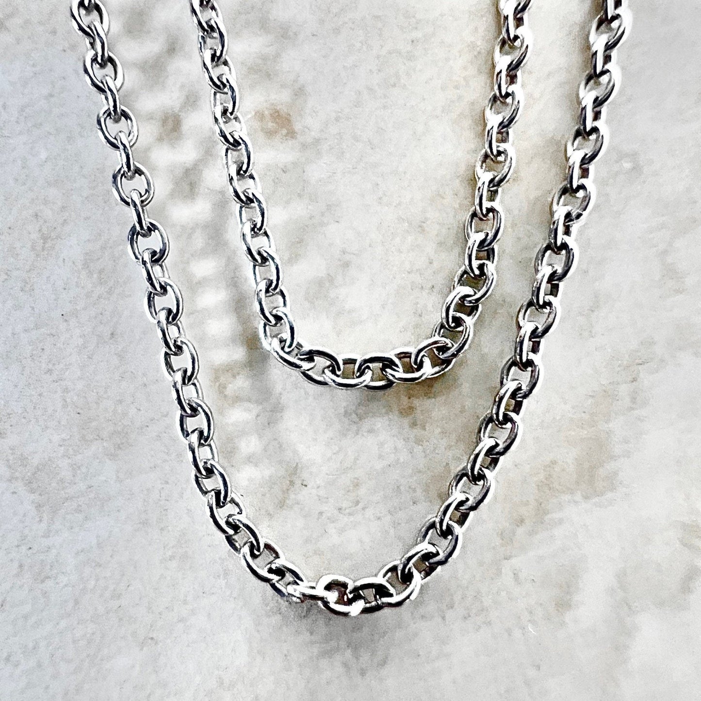 Vintage 14 Karat White Gold 20 Inches Cable Chain Necklace - WeilJewelry