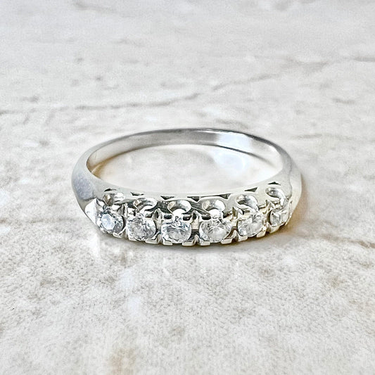 Vintage 14 Karat White Gold Diamond Band Ring - White Gold 0.36 Carat Diamond Band Ring - WeilJewelry
