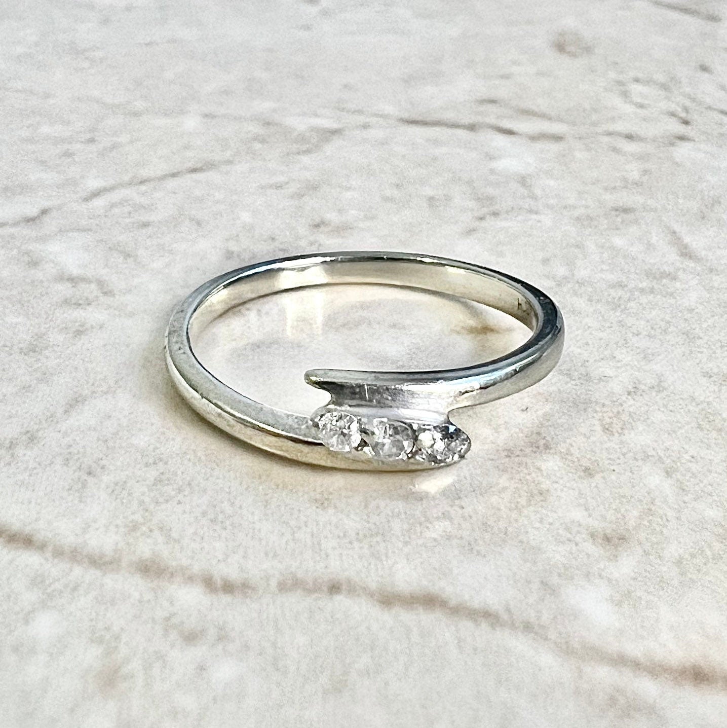 14K 3 Stone Diamond Ring - White Gold Three Stone Ring - Wedding Ring - Anniversary Ring - Promise Ring - Birthday Gift - Best Gifts For Her