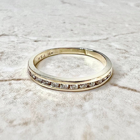 Vintage 14 Karat Yellow Gold 0.30 Carat Diamond Half - Eternity Band Ring - WeilJewelry