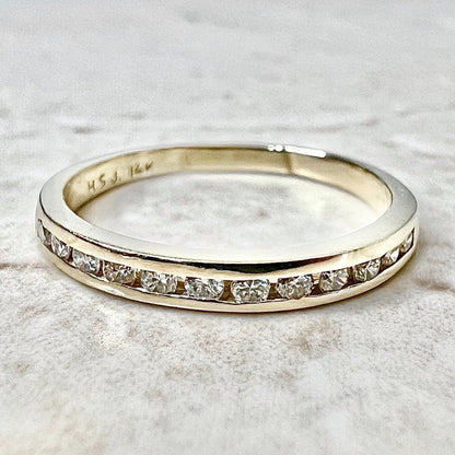 14K Half Eternity Diamond Band Ring 0.30 CT - Yellow Gold Eternity Ring - Anniversary Ring - April Birthstone - Best Gift For Her