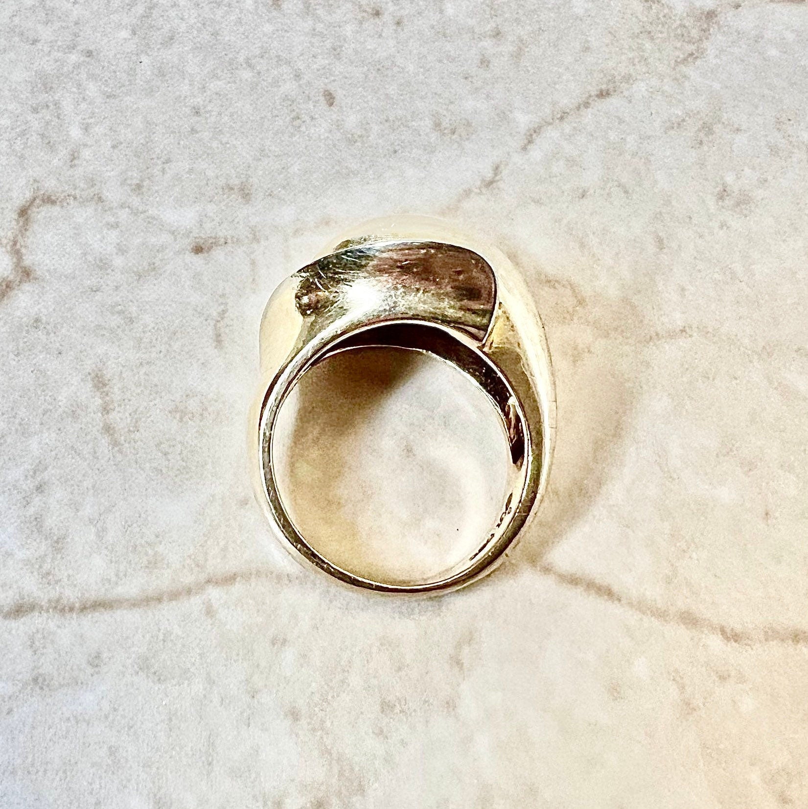 Vintage 14K Diamond Dome Ring 0.45 CTTW - Chunky Yellow Gold Diamond Cocktail Ring - Birthday Gift - Best Gift For Her - Anniversary Gift