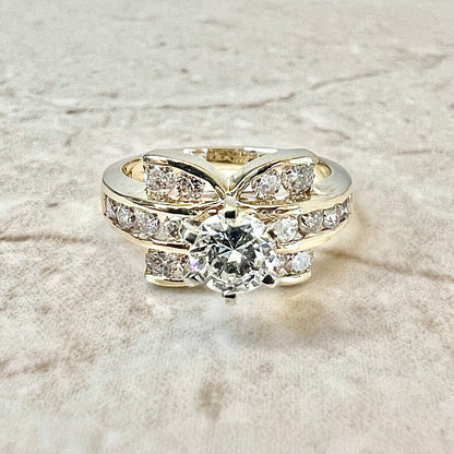 14K Vintage Diamond Engagement Ring - Yellow Gold Engagement Ring - Old European Diamond Wedding Ring - Wedding Jewelry - Anniversary Ring