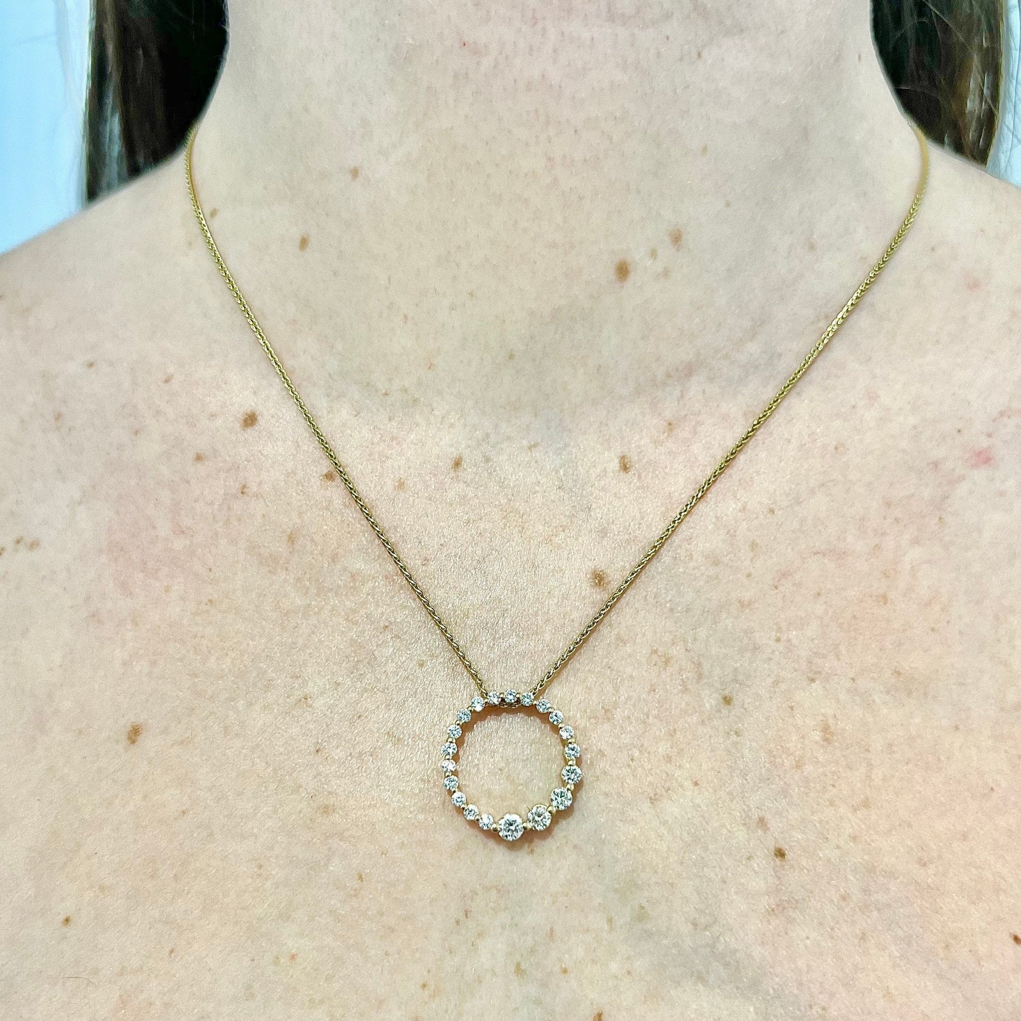 1CT Diamond Bezel Necklace 001-160-05852 - Diamond Pendants | Harris  Jeweler | Troy, OH