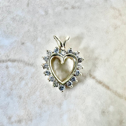 14K Diamond Heart Pendant Necklace - Yellow Gold Diamond Pendant - Heart Necklace - Valentine’s Day Gift For Her - Best Gifts For Her