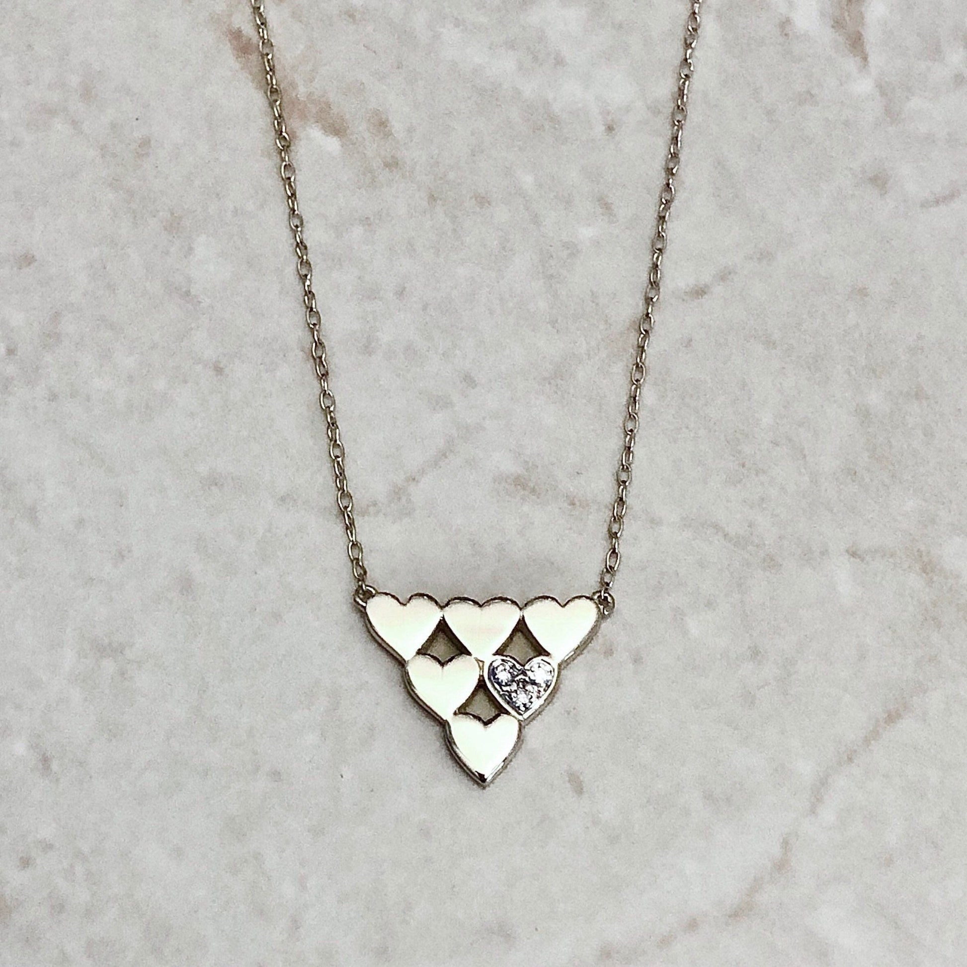 Vintage 14 Karat Yellow Gold 1 Carat Diamond Heart Pendant Necklace - WeilJewelry