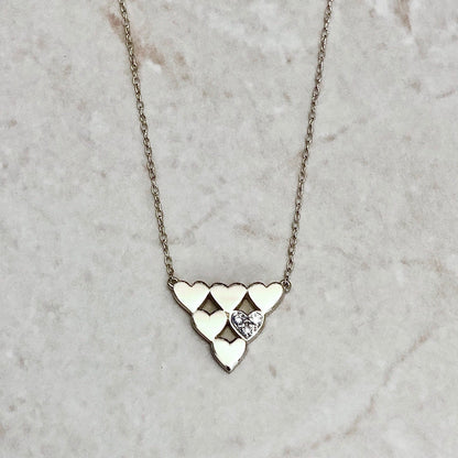 Vintage 14 Karat Yellow Gold 1 Carat Diamond Heart Pendant Necklace - WeilJewelry