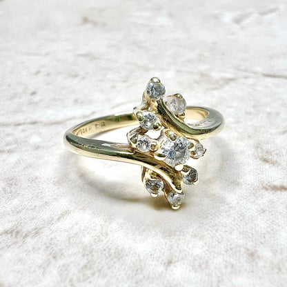 Vintage 14 Karat Yellow Gold 1/4 Carat Diamond Cocktail Ring - WeilJewelry