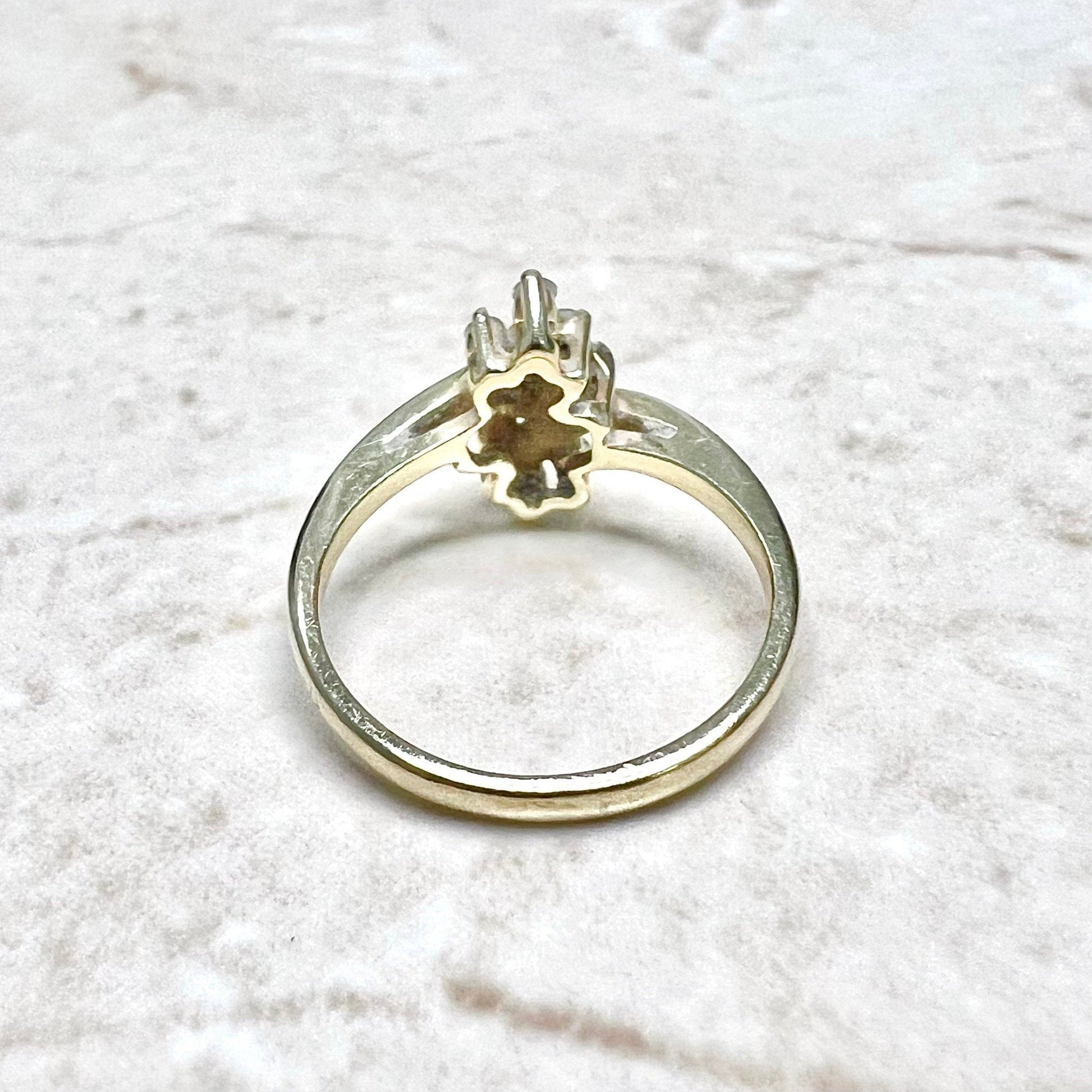 Vintage 14 Karat Yellow Gold 1/4 Carat Diamond Cocktail Ring - WeilJewelry