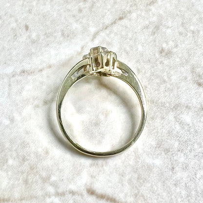 Vintage 14 Karat Yellow Gold 1/4 Carat Diamond Cocktail Ring - WeilJewelry