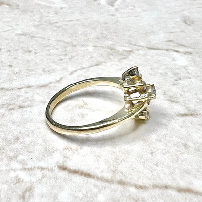 Vintage 14 Karat Yellow Gold 1/4 Carat Diamond Cocktail Ring - WeilJewelry