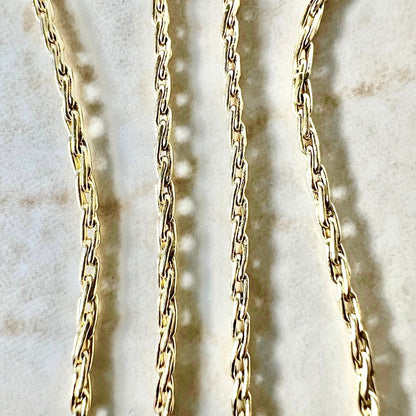 Vintage 14 Karat Yellow Gold 15.85 Inches Wheat Chain Necklace - WeilJewelry