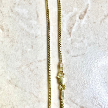 Vintage 14 Karat Yellow Gold 16 Inch Box Chain Necklace - WeilJewelry