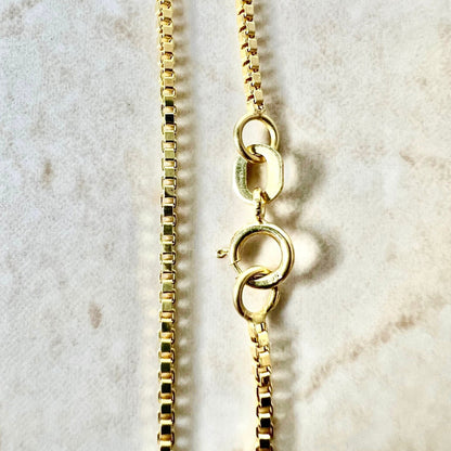 Vintage 14K Yellow Gold Box Chain - 18.25” Gold Chain - Yellow Gold Necklace - Italian Gold Chain Necklace - Best Gifts For Her - 14K Gold