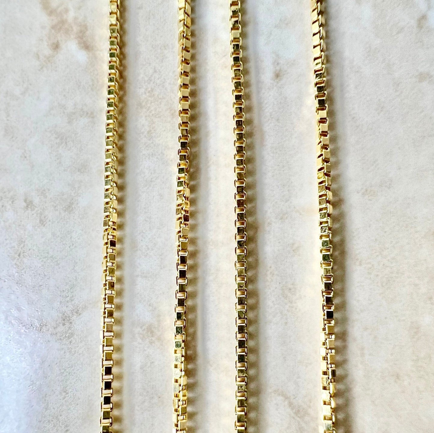 Vintage 14 Karat Yellow Gold 20 Inches Box Chain Necklace - WeilJewelry