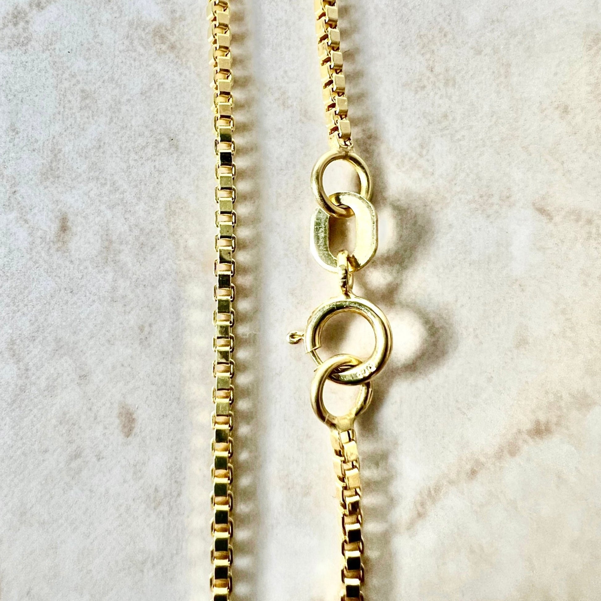 Vintage 14 Karat Yellow Gold 20 Inches Box Chain Necklace - WeilJewelry