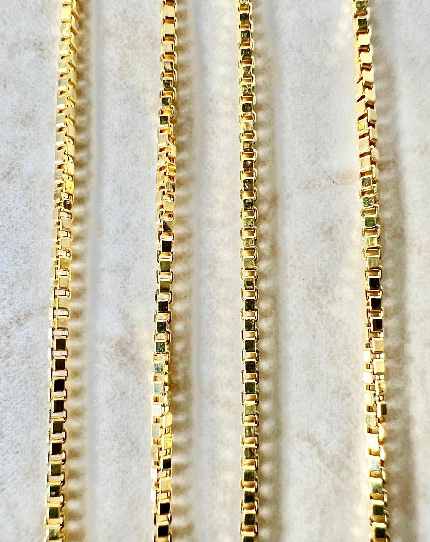 Vintage 14 Karat Yellow Gold 20 Inches Box Chain Necklace - WeilJewelry