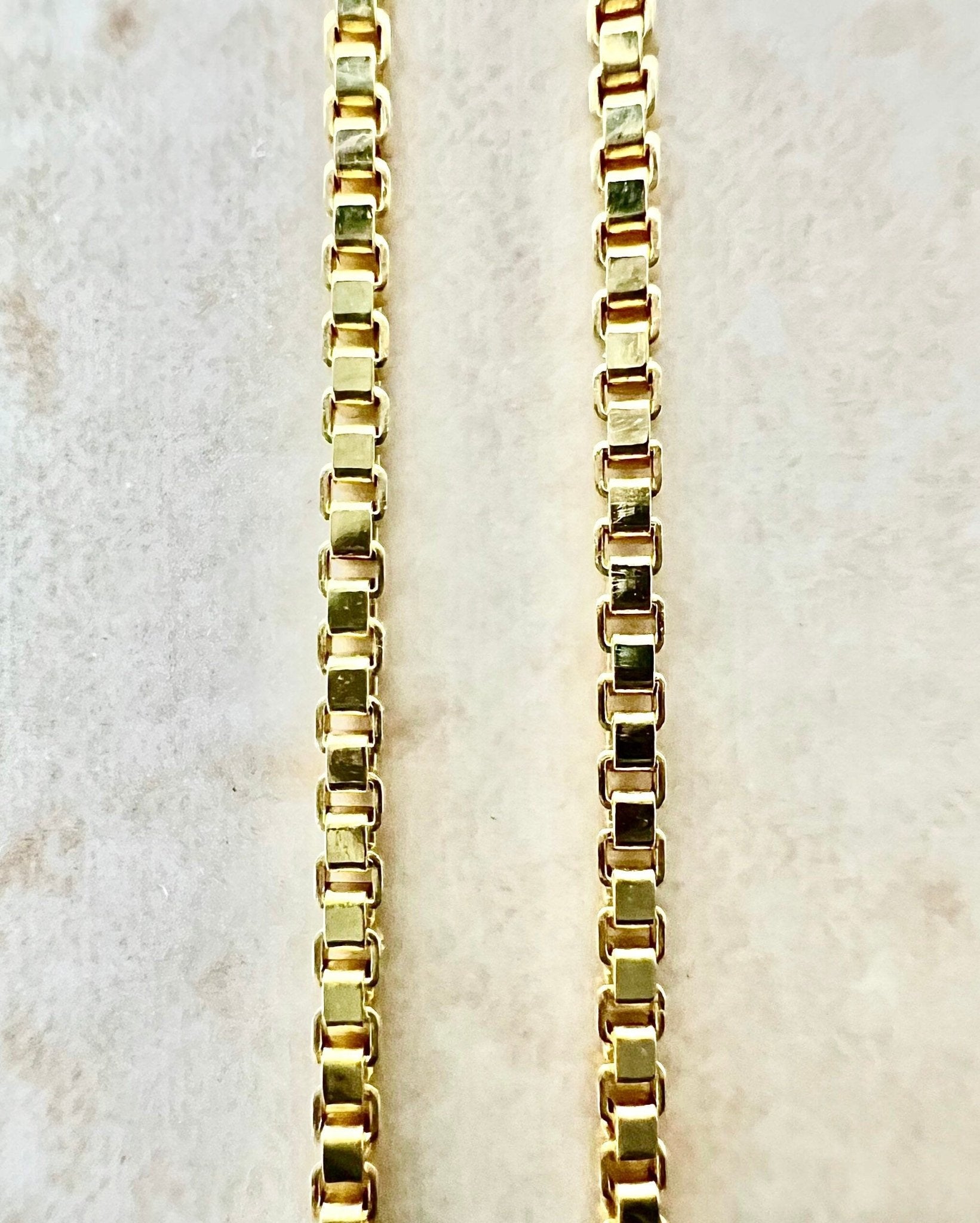 Vintage 14 Karat Yellow Gold 20 Inches Box Chain Necklace - WeilJewelry