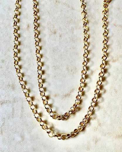 Vintage 14K Yellow Gold Rolo Chain - 20” Gold Chain - Yellow Gold Necklace - Italian Gold Chain Necklace - Best Gifts For Her - 14K Gold