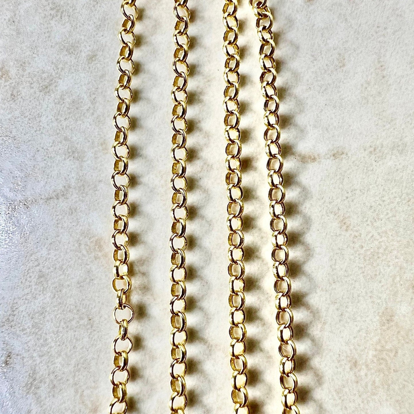 Vintage 14K Yellow Gold Rolo Chain - 20” Gold Chain - Yellow Gold Necklace - Italian Gold Chain Necklace - Best Gifts For Her - 14K Gold
