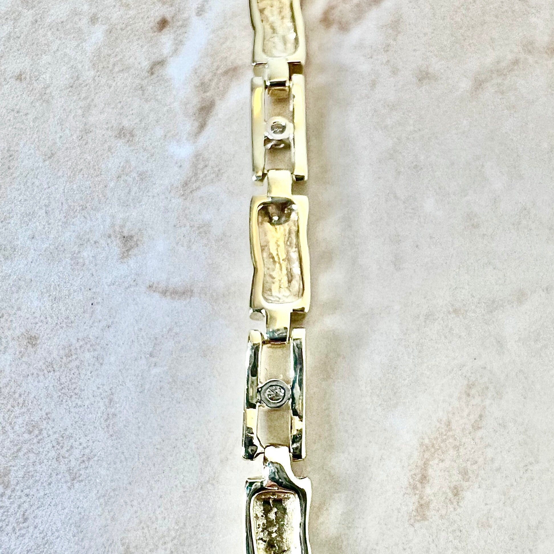 CLEARANCE 40% OFF - Vintage 14 Karat Yellow Gold Diamond Bracelet - WeilJewelry