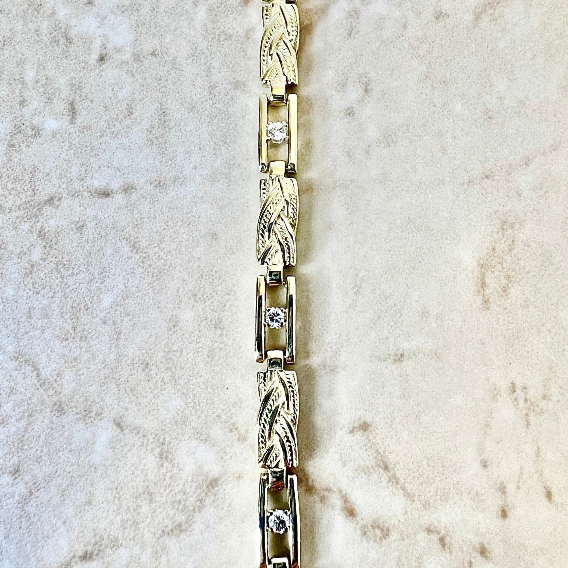 CLEARANCE 40% OFF - Vintage 14 Karat Yellow Gold Diamond Bracelet - WeilJewelry