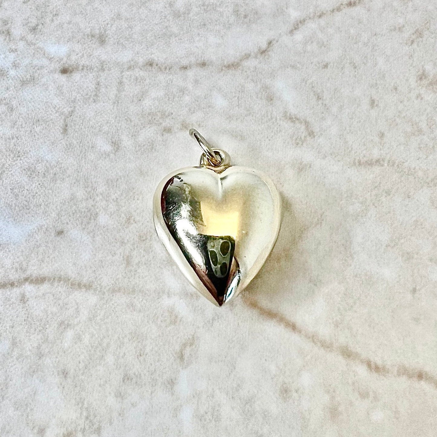Vintage 14K Diamond Heart Pendant Necklace - Yellow Gold Diamond Solitaire Pendant - Heart Necklace - Best Gift For Her - Birthday Gift
