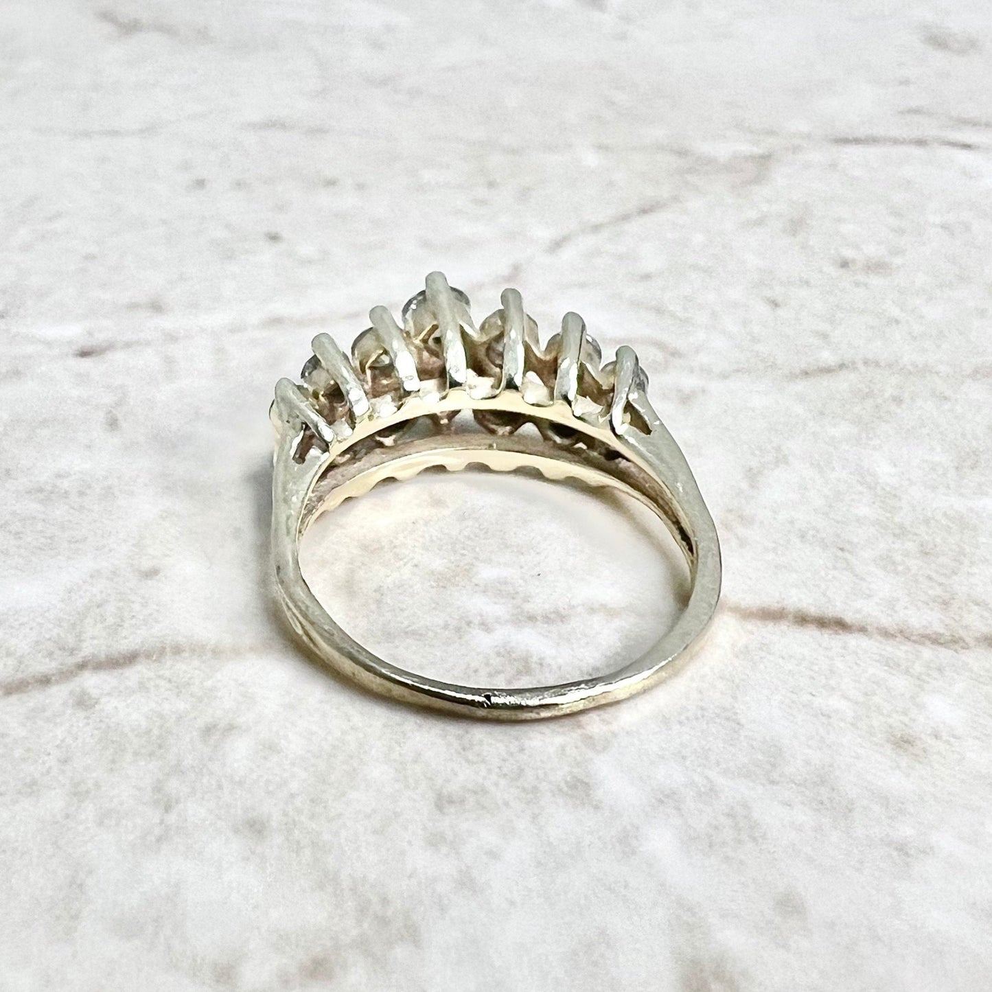 0.90 CTTW Vintage 14K Double Row Diamond Band Ring - Yellow Gold Diamond Ring - Diamond Wedding Ring - Anniversary Ring - Best Gifts For Her