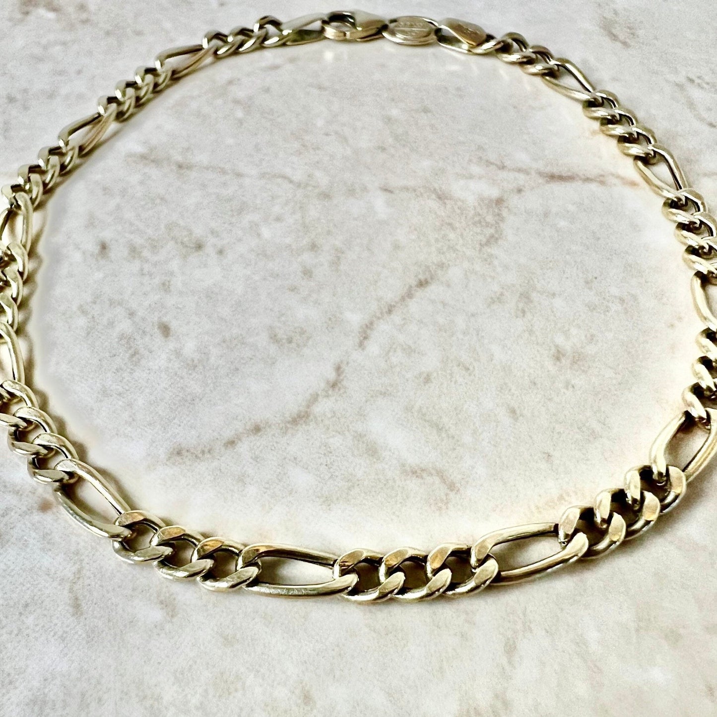Vintage 14 Karat Yellow Gold Figaro Chain Bracelet - WeilJewelry