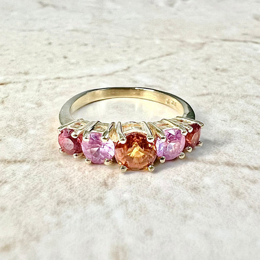 Vintage 14 Karat Yellow Gold Imperial Topaz Band Ring - WeilJewelry