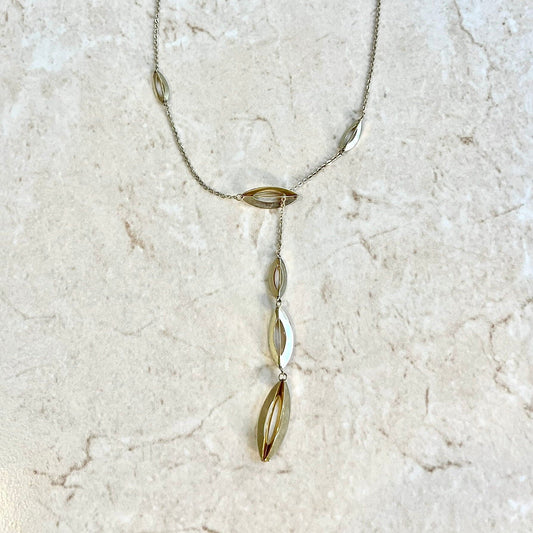 Vintage 14 Karat Yellow Gold Lariat Necklace - WeilJewelry