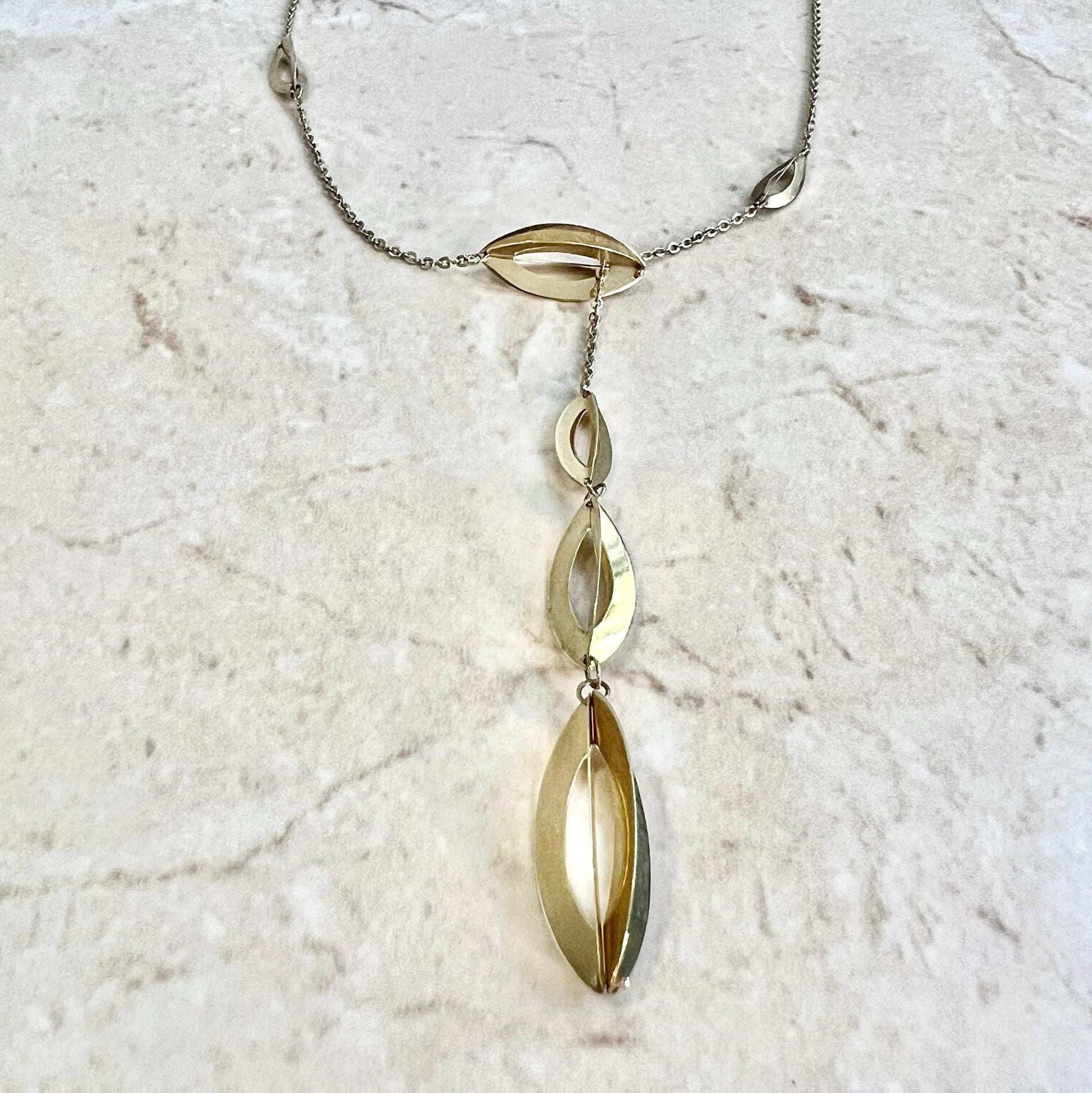 Vintage 14K Yellow Gold Lariat Necklace - Yellow Gold Necklace - Solid Gold Necklace - Gifts For Her - Mother’s Day Gifts - Gifts For Mom