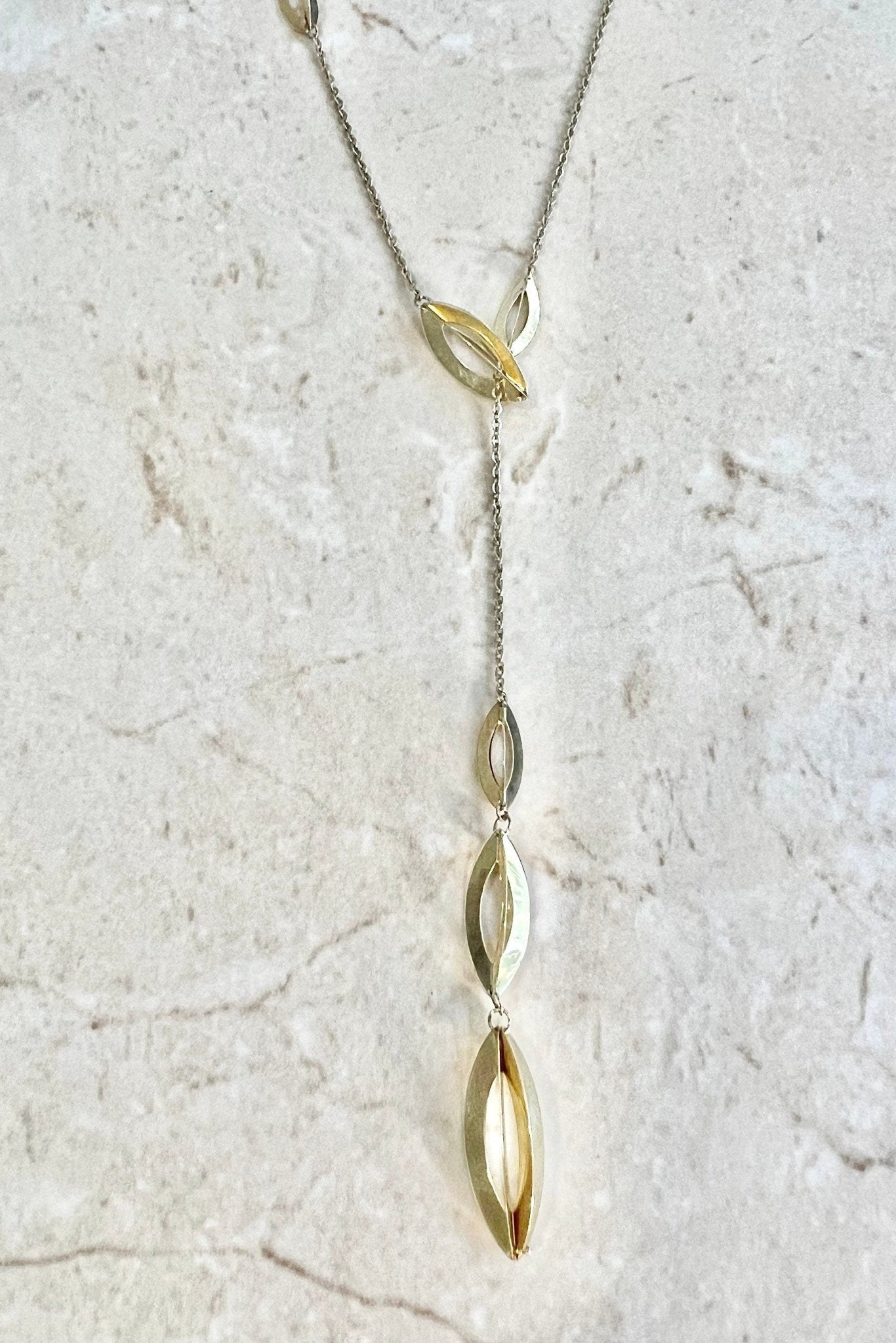 Vintage 14 Karat Yellow Gold Lariat Necklace - WeilJewelry